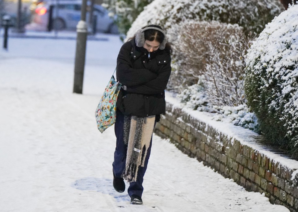 An early riser wrapped up warm to face the freezing conditions in the Yorkshire town of Malton