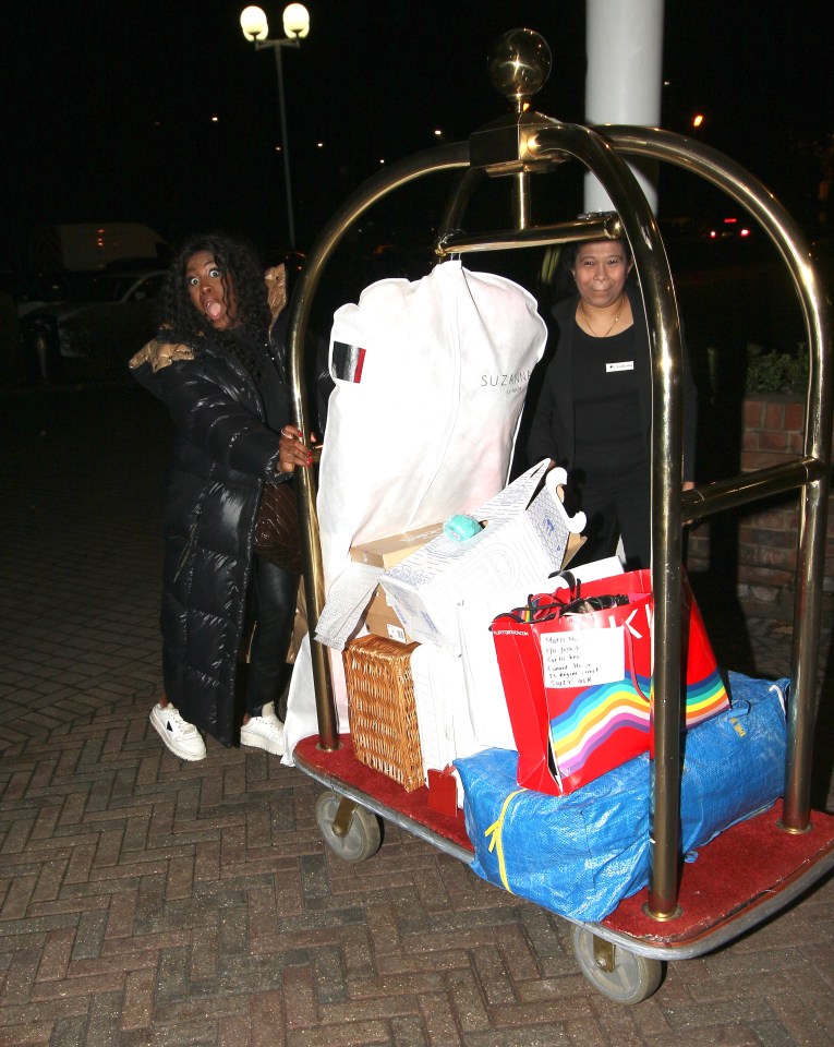 Motsi Mabuse wheeled an enormous luggage cart out of the studios