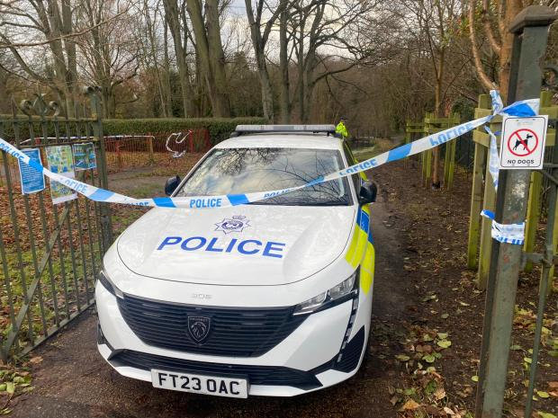 Cops have closed off the park in Norwich