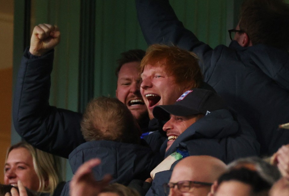 Sheeran enjoyed Wes Burns' goal