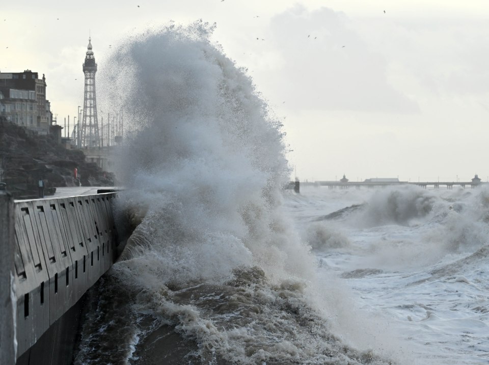 Blackpool was battered by harsh conditions caused by Storm Gerrit