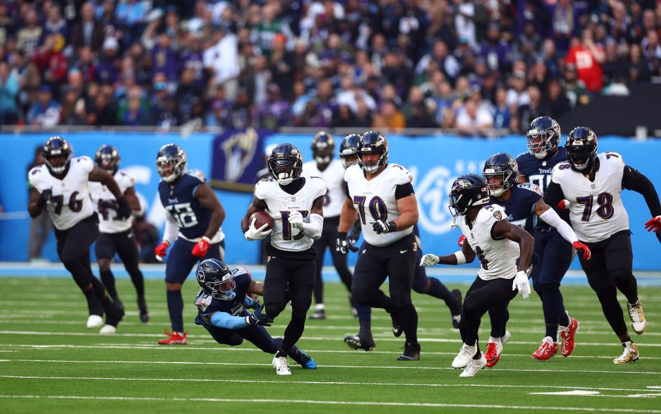 Baltimore Ravens faced Tennessee Titans at the Tottenham Hotspur Stadium in October