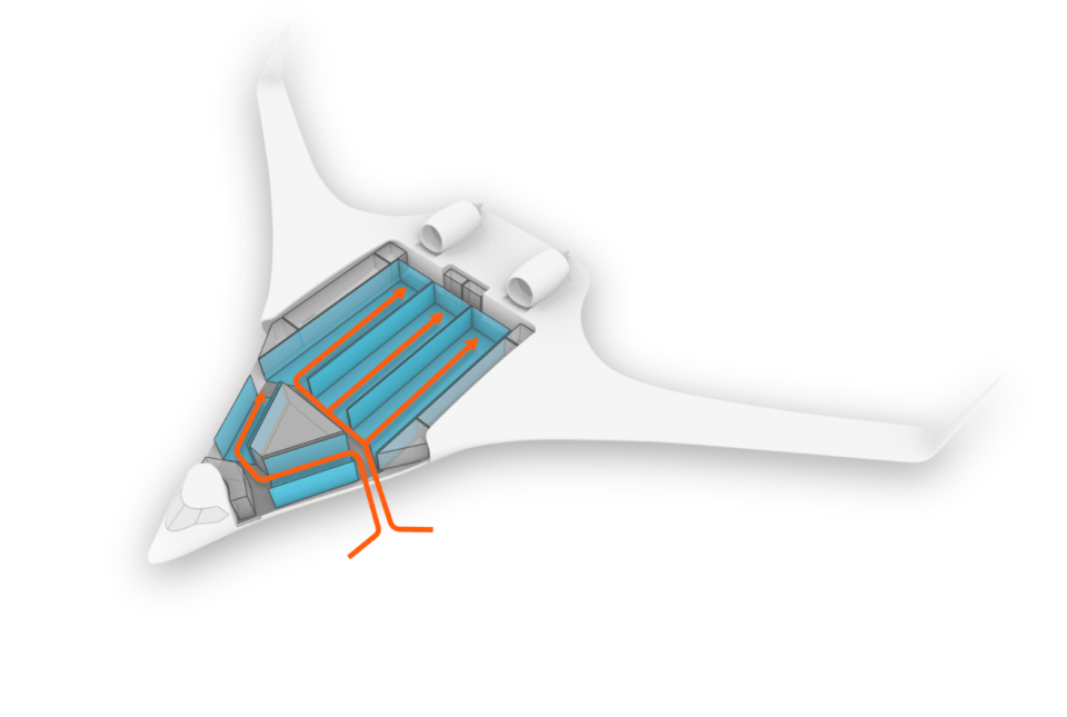 The design contributes to much more lift than a typical tube shape, so you don't need as much wing surface