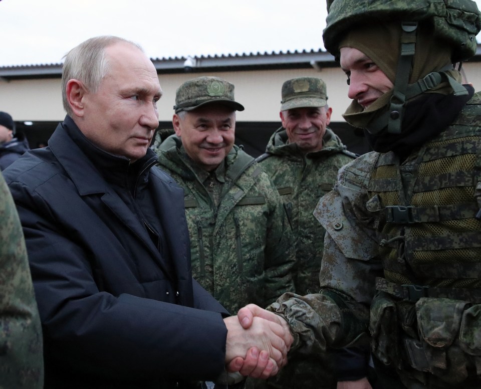 Russian dictator Putin meeting soldiers amid his brutal war in Ukraine