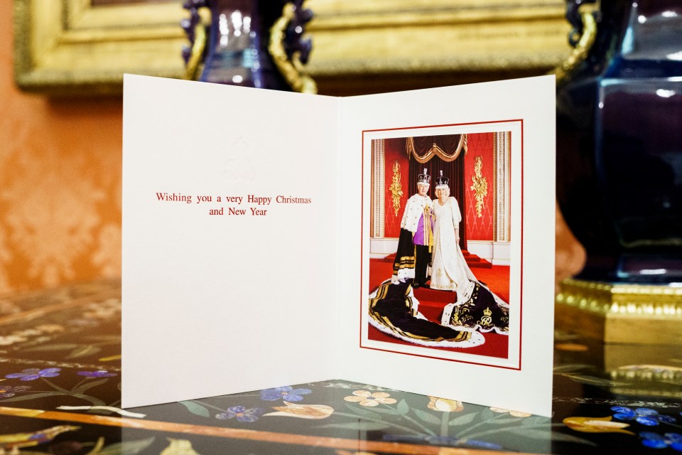 King Charles and Queen Camilla have shared their 2023 Christmas card featuring a picture from the Throne Room at Buckingham Palace