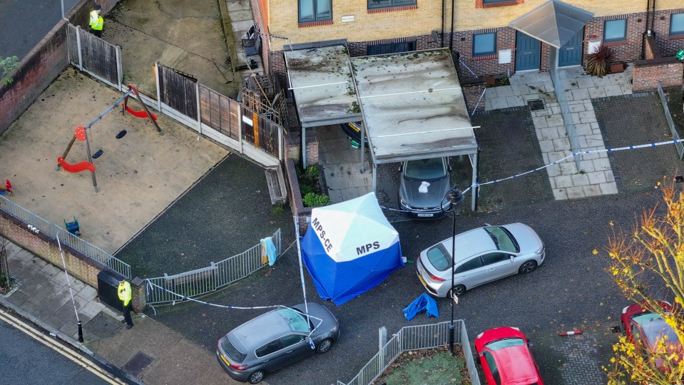 The scene near Vine Close, Hackney, east London, following the shooting