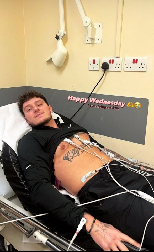 JJ shared this hospital snap to his instagram stories