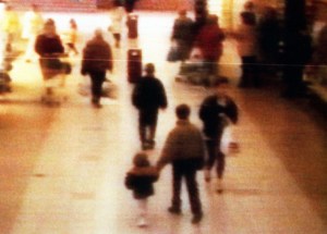  The moment James is caught on CCTV being led away from the shopping centre by his killers