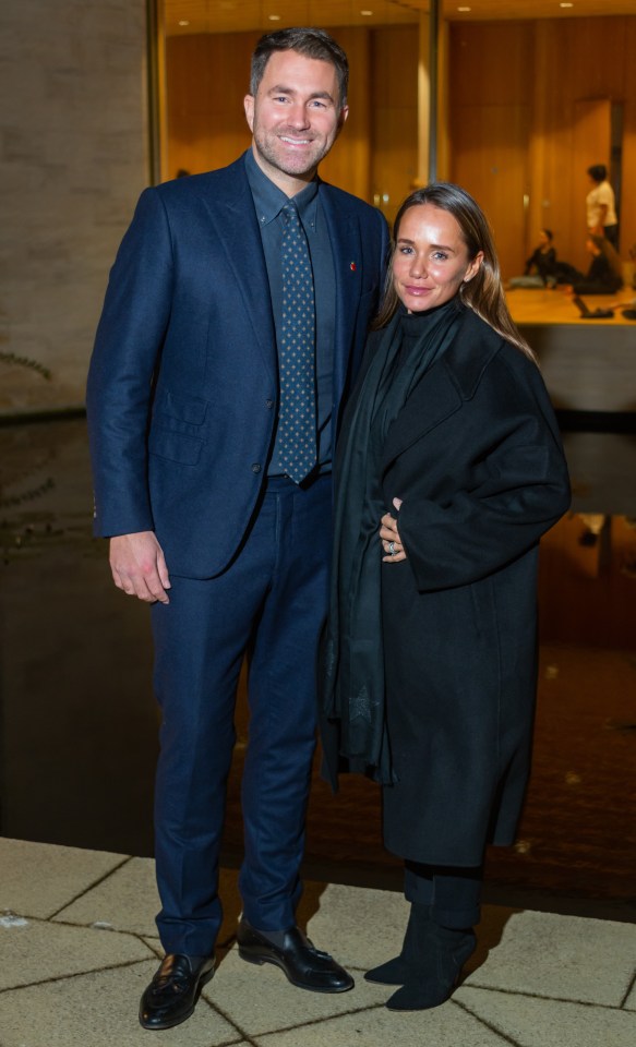 Chloe and Eddie Hearn pose together