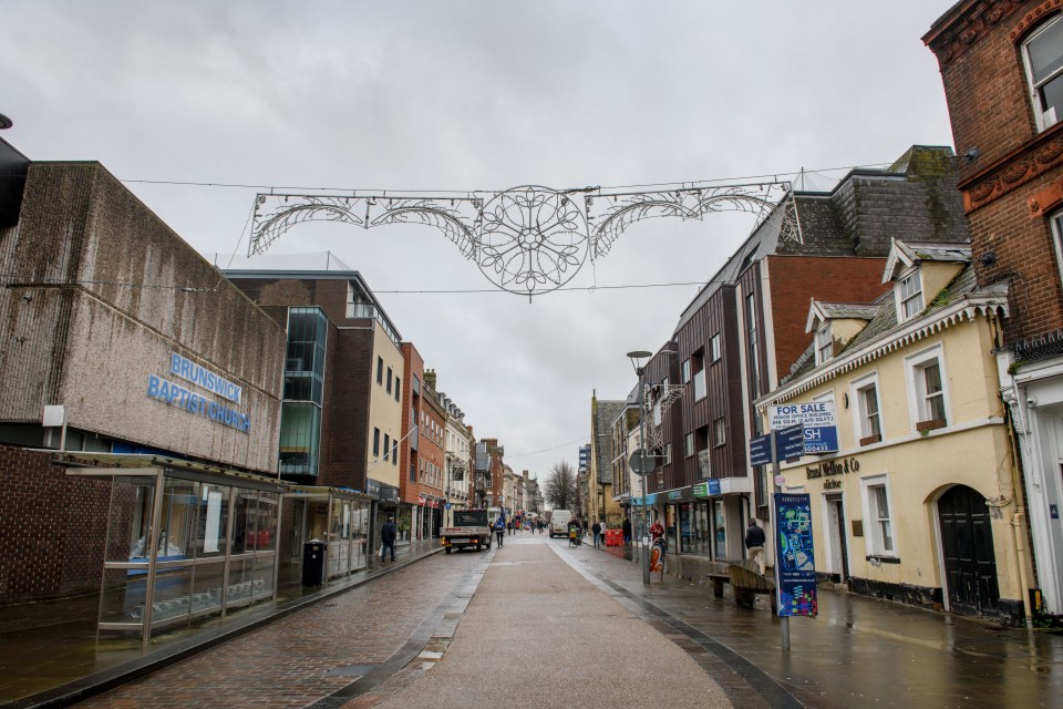 The city centre looks run down with empty shops