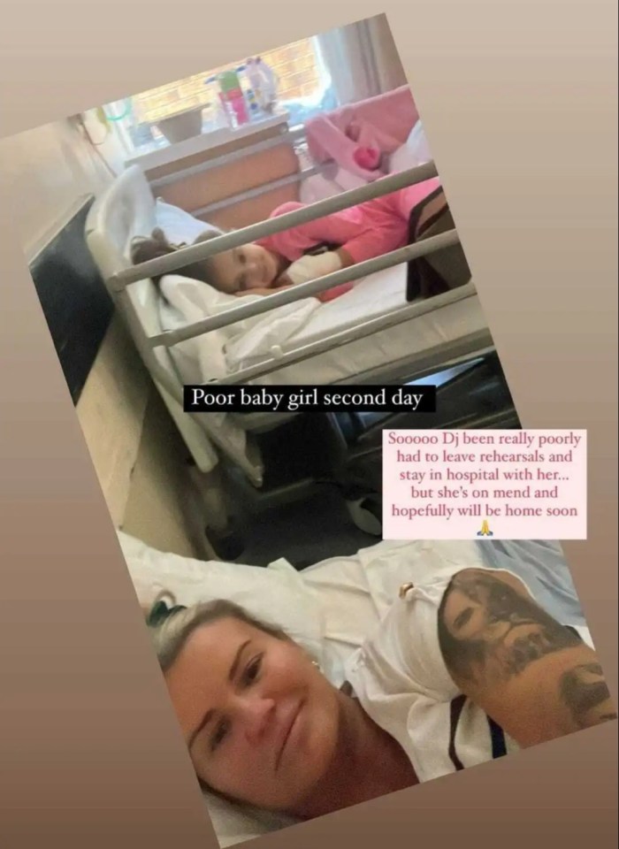 Kerry Katona's daughter DJ has been rushed to hospital