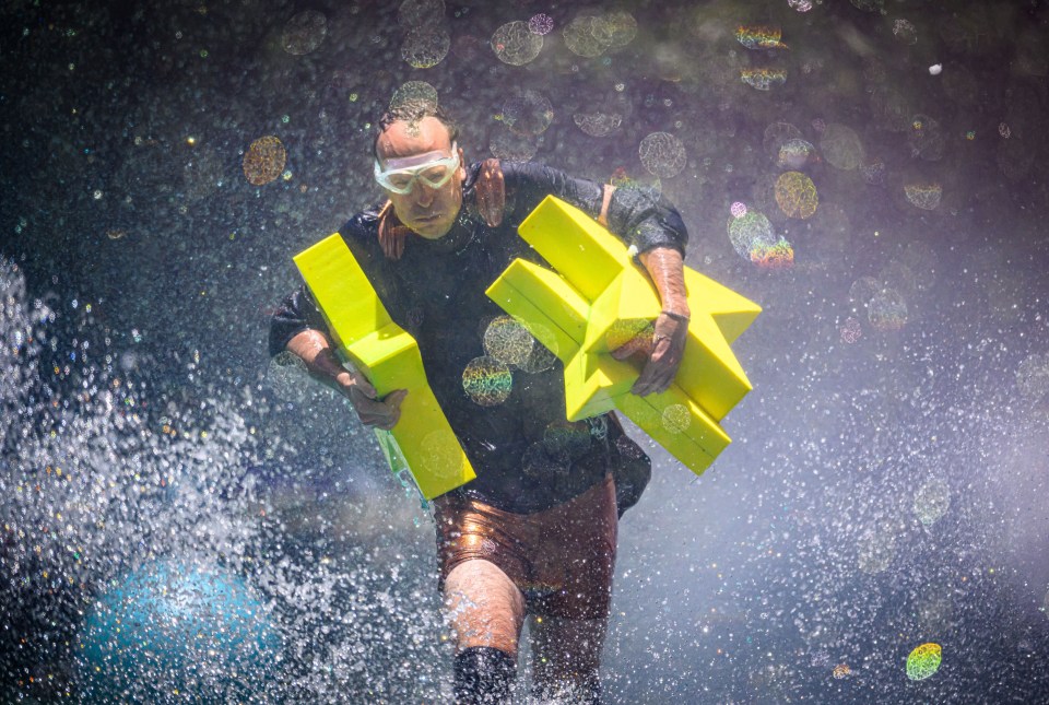 The cyclone is set to hit the camp over the weekend when the remaining celebs take on the Celebrity Cyclone challenge, above Matt Hancock in last year's