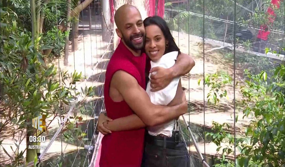 Rochelle Humes was waiting for Marvin as he was voted out of the jungle