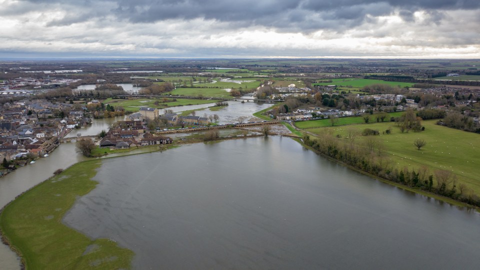 A flooded field in St Ives, Cambridgeshire today