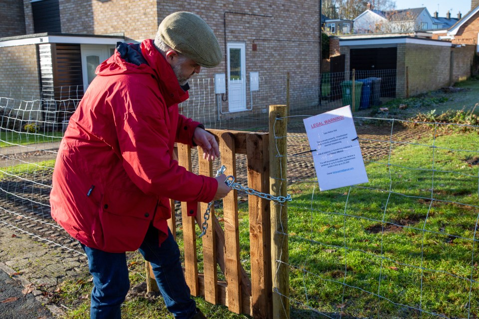 Hill has since enclosed the piece of land with a barbed wire fence and put a notice up warning people not to trespass