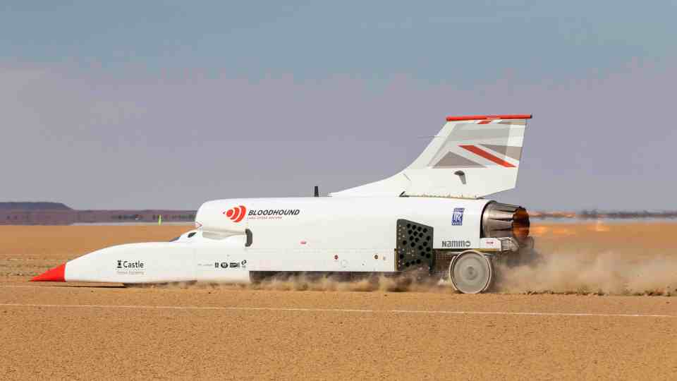 The car and rocket ship hybrid is set to attempt to smash past the record that was last set in 1997 in the Kalahari Desert in South Africa within the next few years