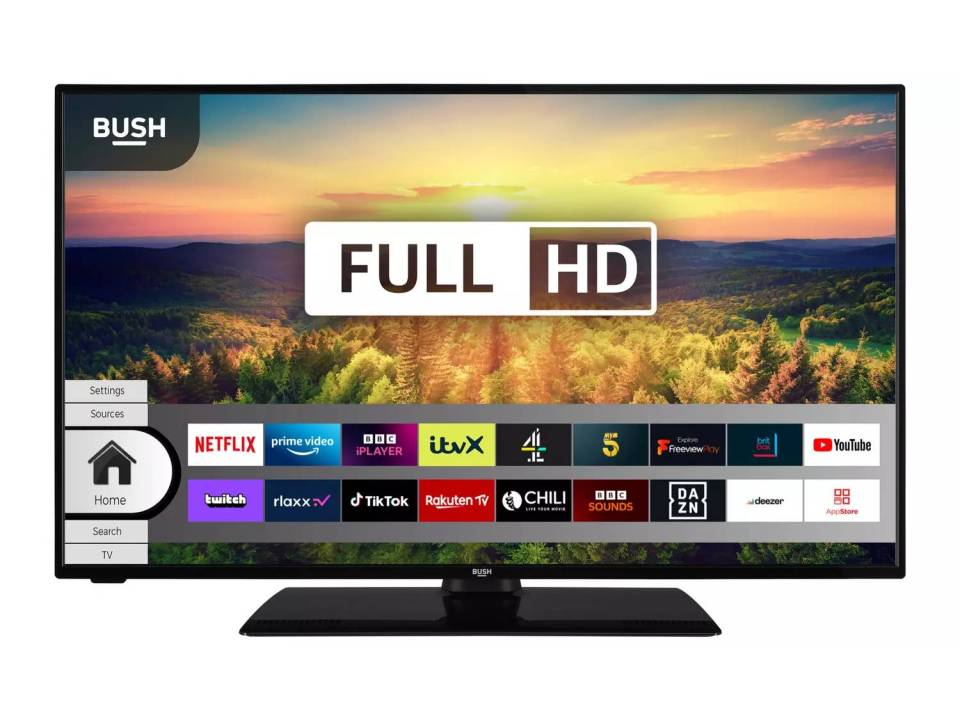 This image shows a full high definition, HDR, LED, Freeview television.