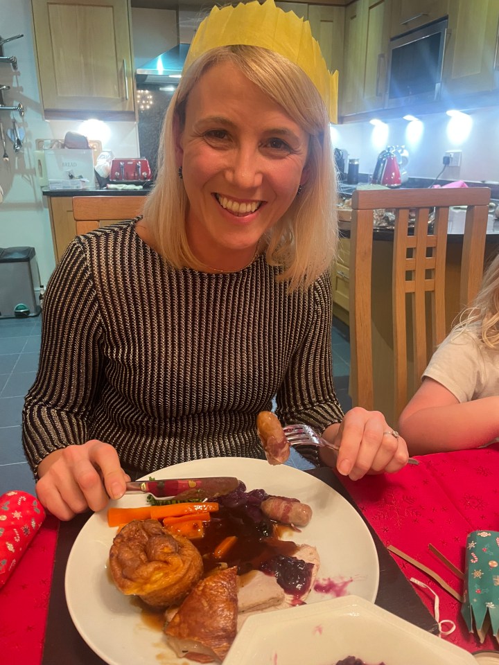 Lynsey enjoyed turkey with all the trimmings on Christmas day