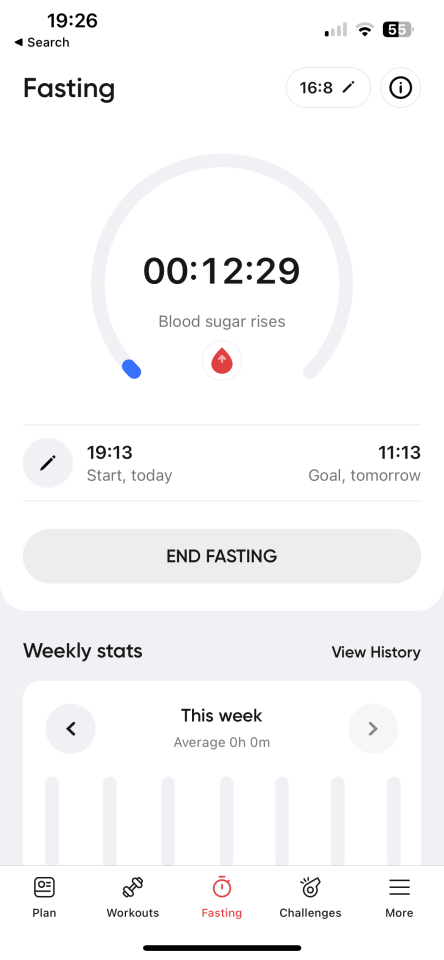 We love the fasting section of the app