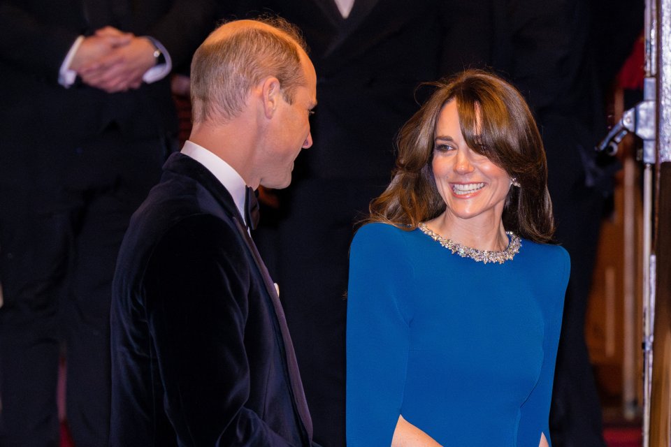 Princess Kate and Prince William beamed as they attended a Royal Variety Performance last night