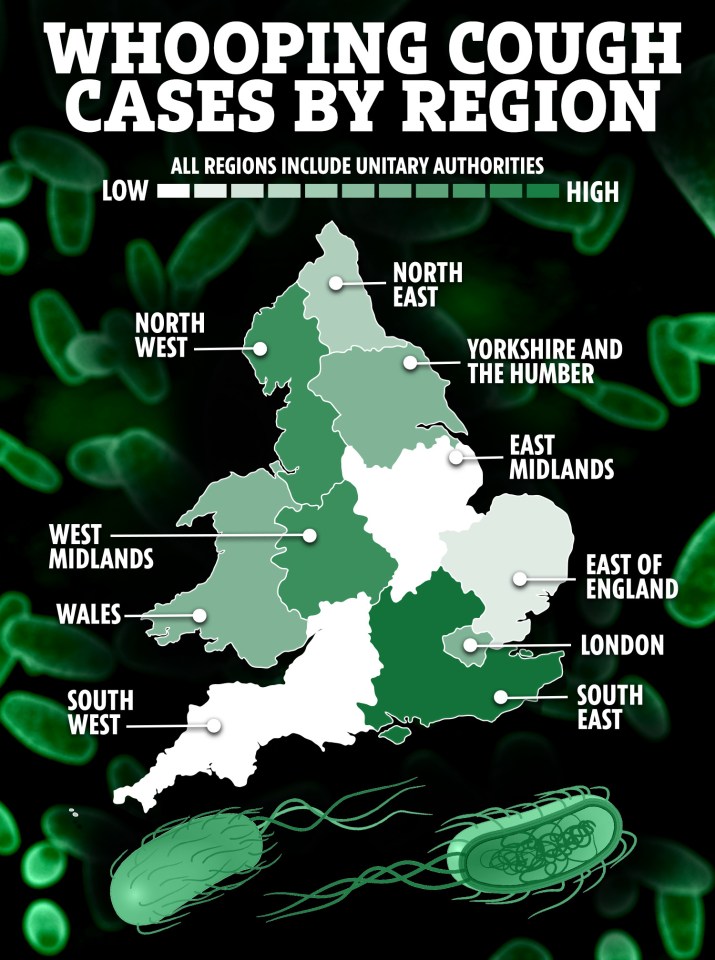 Map reveals most dangerous places in UK for whooping cough