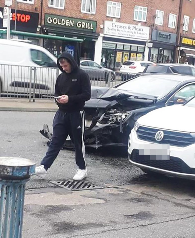 Passers-by were stunned when they saw him and his smashed-up motor