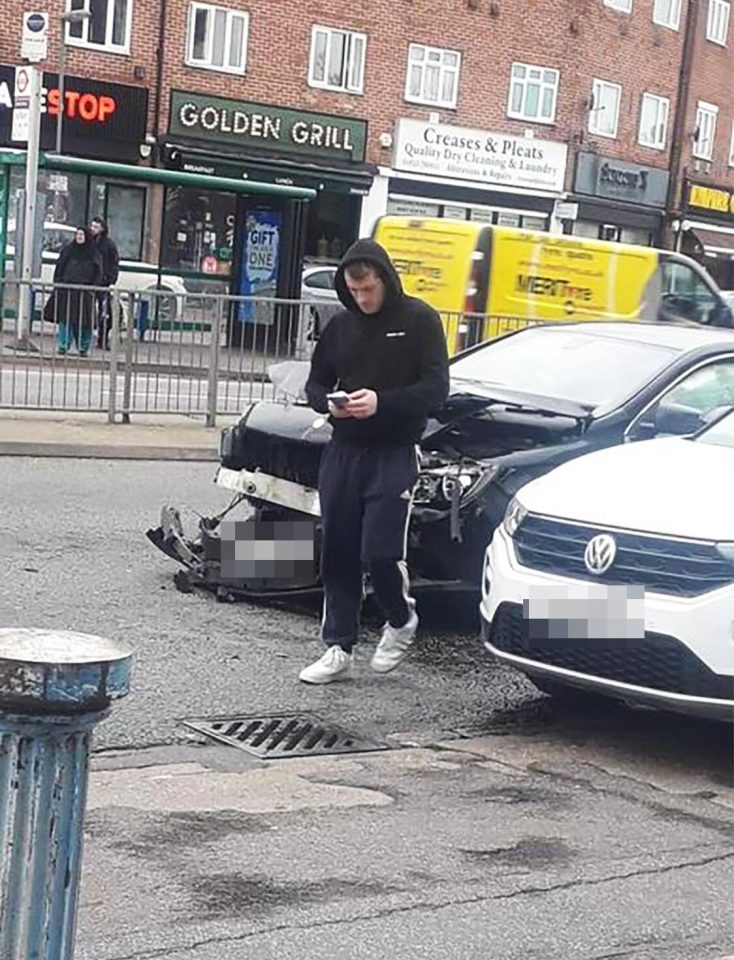 EastEnders star Max Bowden had a lucky escape from a three-car collision