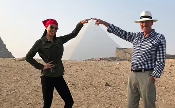 Katherine and Mr Armstrong were snapped all over the world - including Egypt