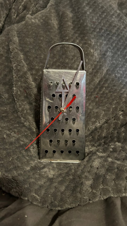 Chloe gets creative with junk, making thoughtful gifts like this colander clock