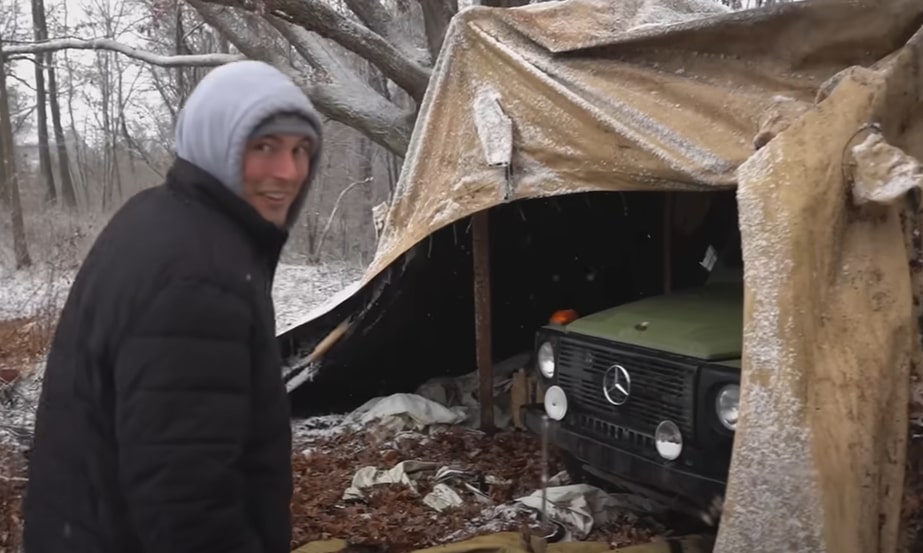 Car nut RJ discovered a Mercedes G-Wagen from the '80s abandoned in an army tent