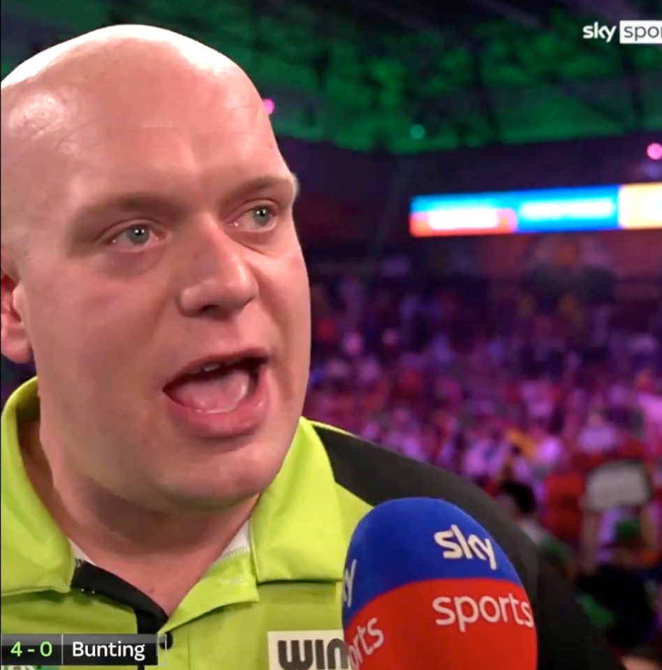 Michael van Gerwen was close to tears in an emotional interview on live TV