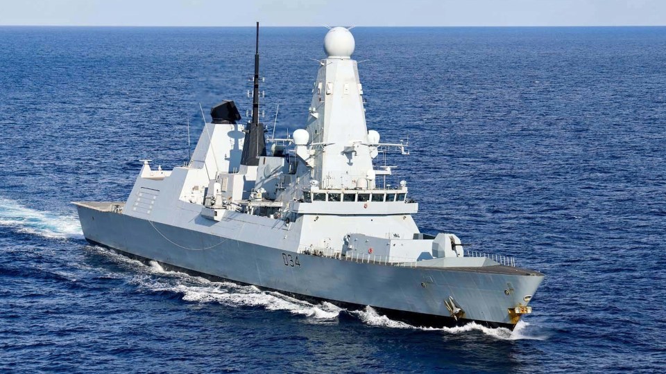 HMS Diamond, a British missile destroyer which could be deployed to fight the Houthi