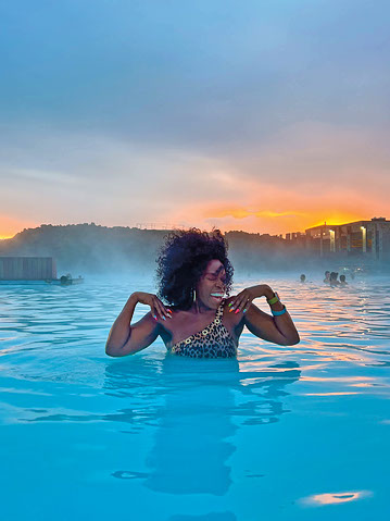 Nana Acheampong in Iceland at the Sky Lagoon - supplied by Nana Acheampong