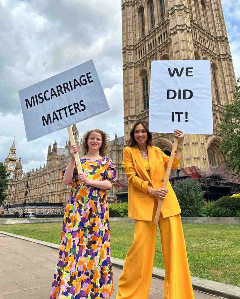 EROTEME.CO.UK FOR UK SALES: Contact Caroline 44 208 374 8542 Picture shows: Myleene Klass and Olivia Blake have the law changed, on the topic of miscarriage NON-EXCLUSIVE Date: Saturday 22nd July 2023 Job: 230722UT1 London, UK EROTEME.CO.UK 44 208 374 8542 Disclaimer note of Eroteme Ltd: Eroteme Ltd does not claim copyright for this image. This image is merely a supply image and payment will be on supply/usage fee only.