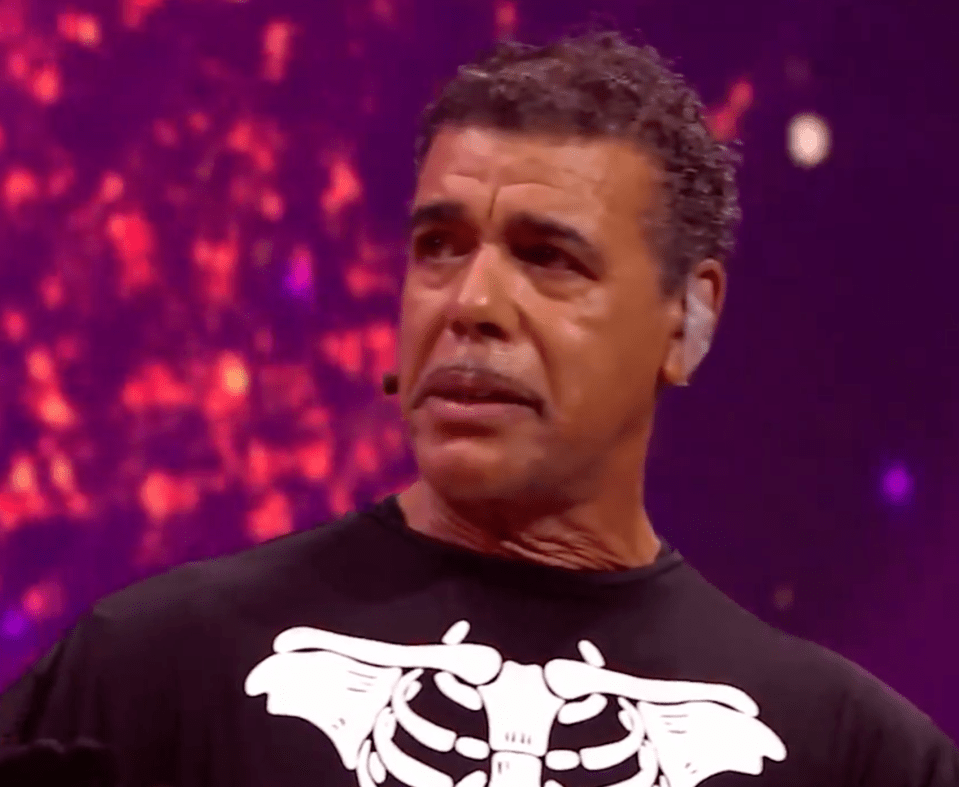 Chris Kamara broke down in tears on stage