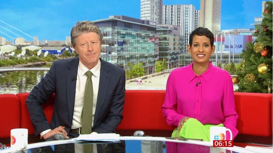 The anchor and journalist presented Friday's episode of the flagship alongside Charlie Stayt