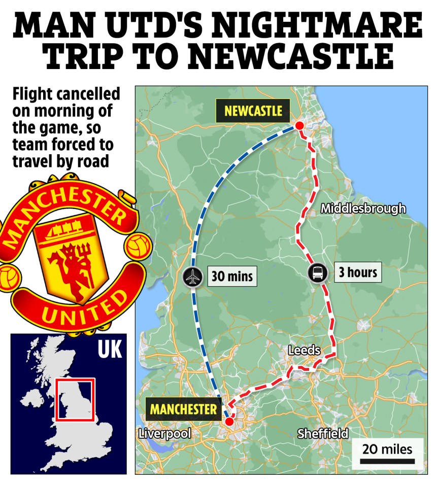 Man Utd's journey to Newcastle turned into a nightmare