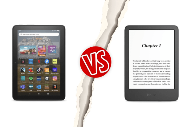 Amazon Fire tablet vs. Kindle e-reader.