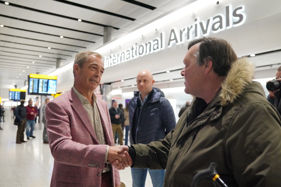 He was greeted by fans at the gate