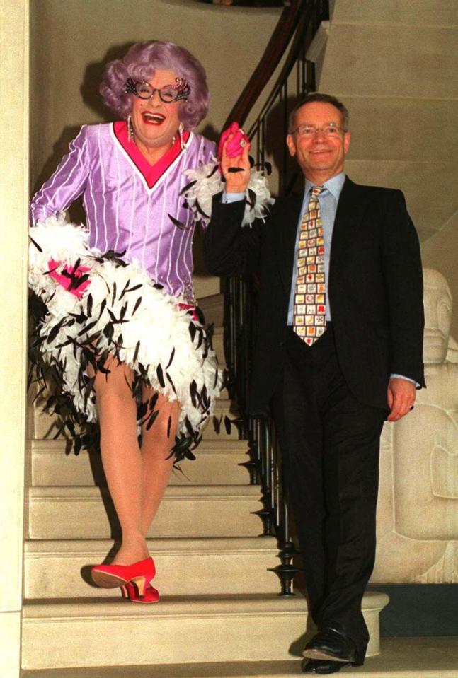 Scandal-prone politician Jeffrey Archer was also a regular guest on The Dame Edna Treatment