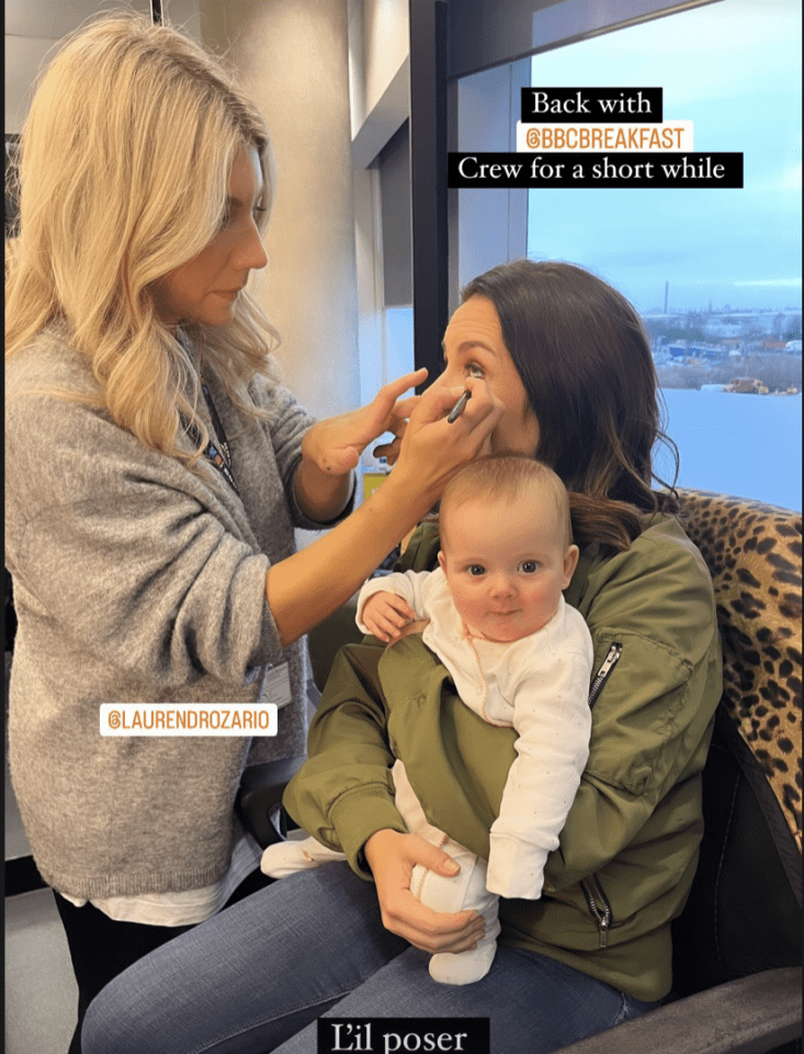 The mum-of-three posed with her adorable daughter Nancy