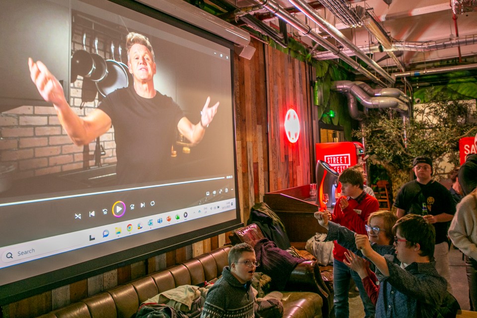 Gordon Ramsay recorded a video message that was played at the Christmas meal