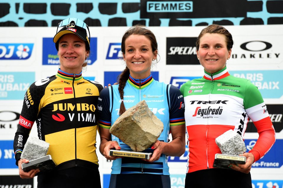 Cyclists can win a cobblestone trophy at the Pairs Roubaix