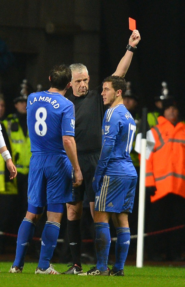 The Blues winger was sent off as Swansea went on to win the League Cup