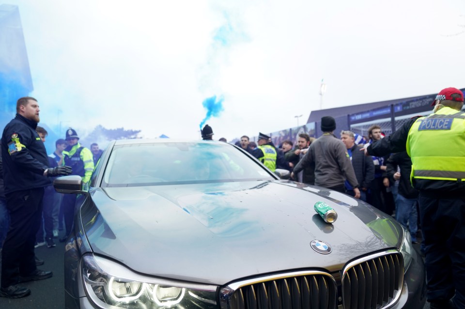 Smith's car was hit by a can of beer outside Portman Road