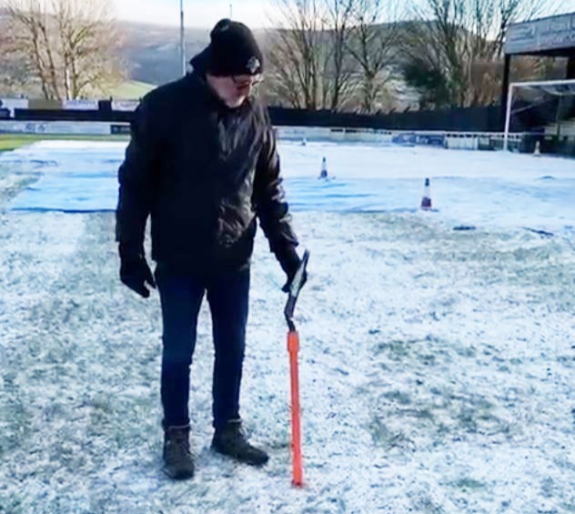 Mossley AFC have been urged to give their groundsman a promotion after his pitch inspection went viral