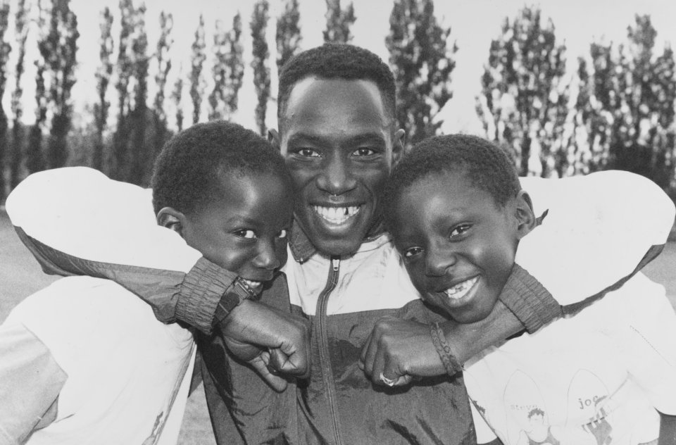 Ian, in his Crystal Palace playing days, with sons Bradley, 5, and Shaun, 8