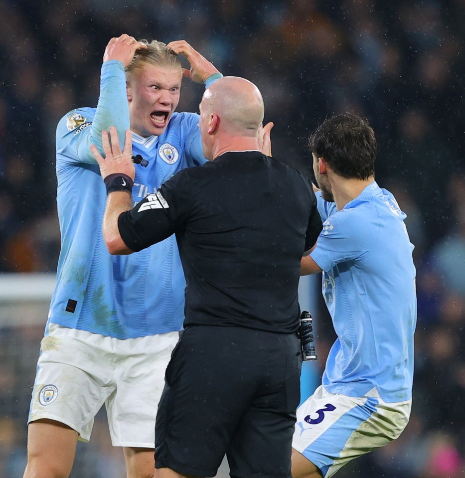 Erling Haaland was left furious at the end of Manchester City's draw with Tottenham