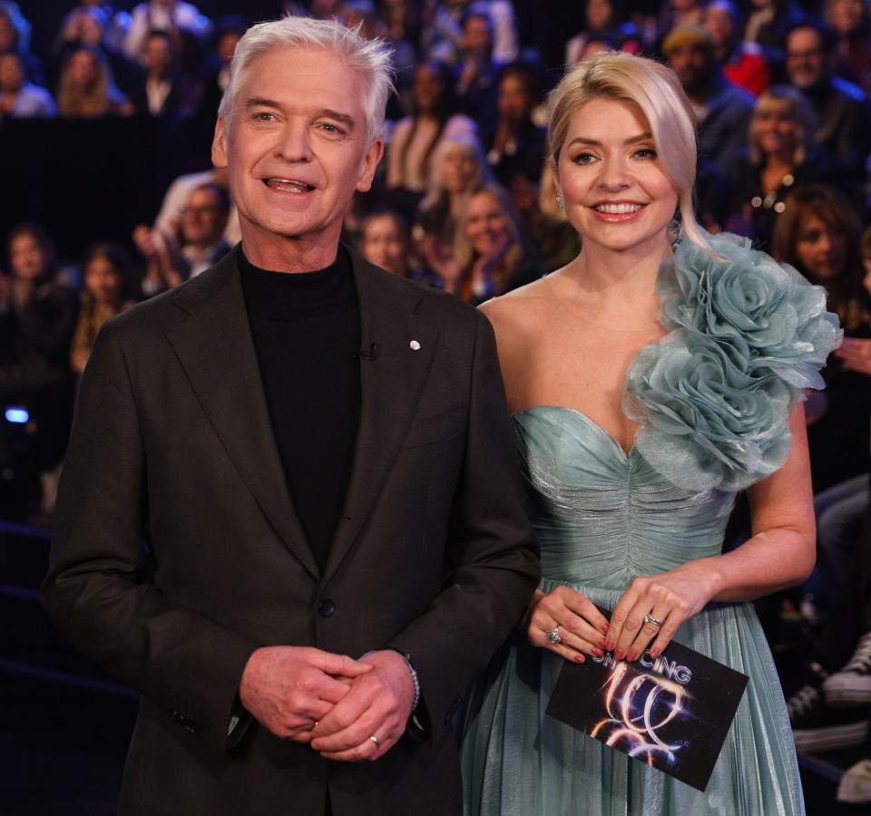 Holly hosting Dancing on Ice with Phillip Schofield in January this year