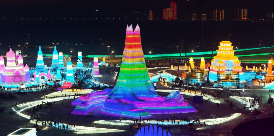 Some of them even add lights inside the ice to dazzle festival goers at night